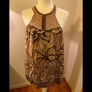 BCBGMaxAzria crocheted silk top, size S..